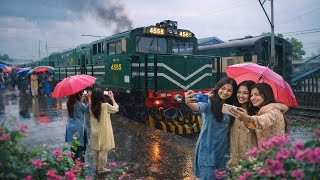 Live view from Locomotive Cab train journey from Train driver cab front view