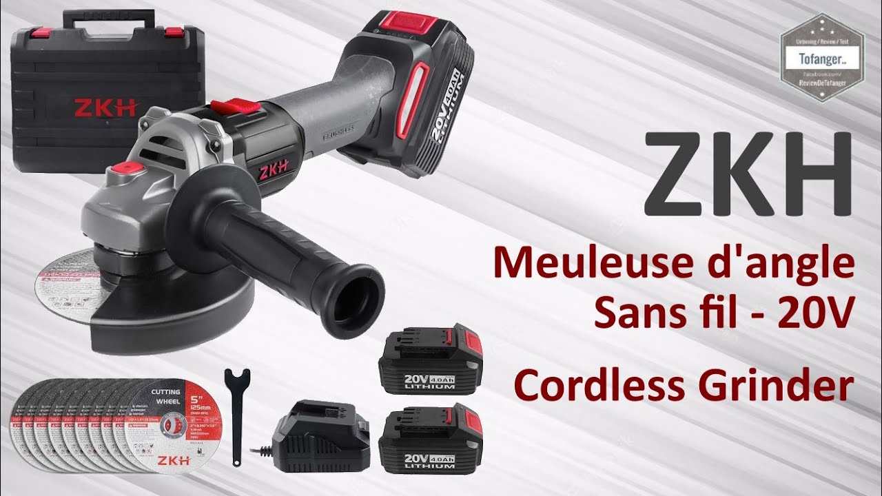 ZKH Cordless Angle Grinder 20V 125 mm - 20V Cordless Grinder Kit - Unboxing  