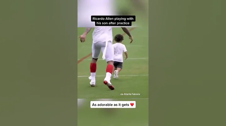 Ricardo Allen playing with his son after practice ...