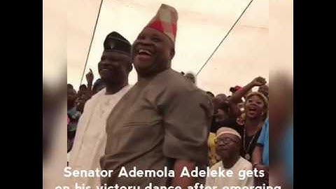 Senator Ademola Adeleke excitedly shows his dance moves after winning Osun West Senatorial election