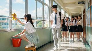 高冷校草拒绝全校女生，唯独对正在擦玻璃的她动了心！💕#Chinese Drama #love #kiss #movie #赵丽颖#赵露思 #肖战 screenshot 2