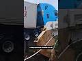 semi truck stuck on road bridge‼️😱#shortvideos #americanhistory