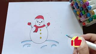 Drawing a Snowman ☃️ by Simple drawings 296 views 6 months ago 3 minutes, 24 seconds