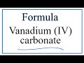 Understanding Carbonate Ions and Vadium