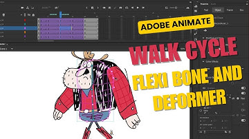Adobe Animate walk cycle tutorial using Flexi Bone and Envelope Deformer. #2danimation #animation