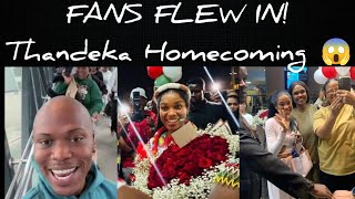 Thandekas Epic Homecoming Begins Durban Airport Packed  Fans Travel For Her 