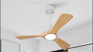 42 Inch White and Gold Ceiling Fans with Lights and Remote, 3 Blade Wood Outdoor Ceiling Fan Review