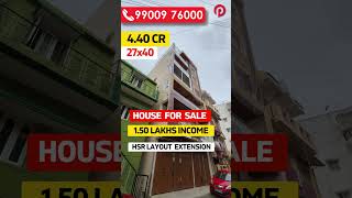 ₹1.5 Lakh Rent from this House? 💰Investment Opportunity | House for sale in Hsr layout Ext#hsrlayout