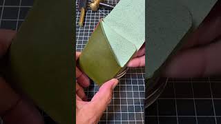 New wallet design! Love this olive green with red thread combo.