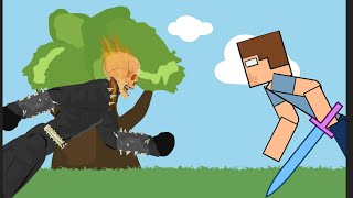 Ghost Rider VS Herobrine (Drawing Cartoons 2)