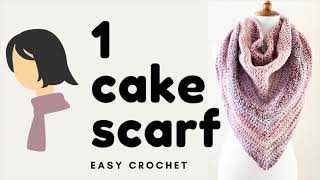 How To Crochet A Triangle Scarf - One Skein Project - Beginner Crochet