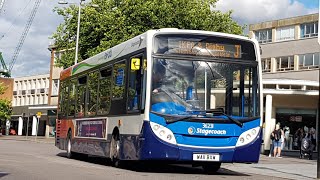 Buses in Exeter High Street, August 2018 (4K)