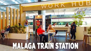 Malaga Maria Zambrano | Train Station, Shopping Centre | Spain Walking Tour November 2023 [4K]