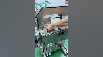 Fruit box banding positioning machine connect with printer # banding machine # strapping machine