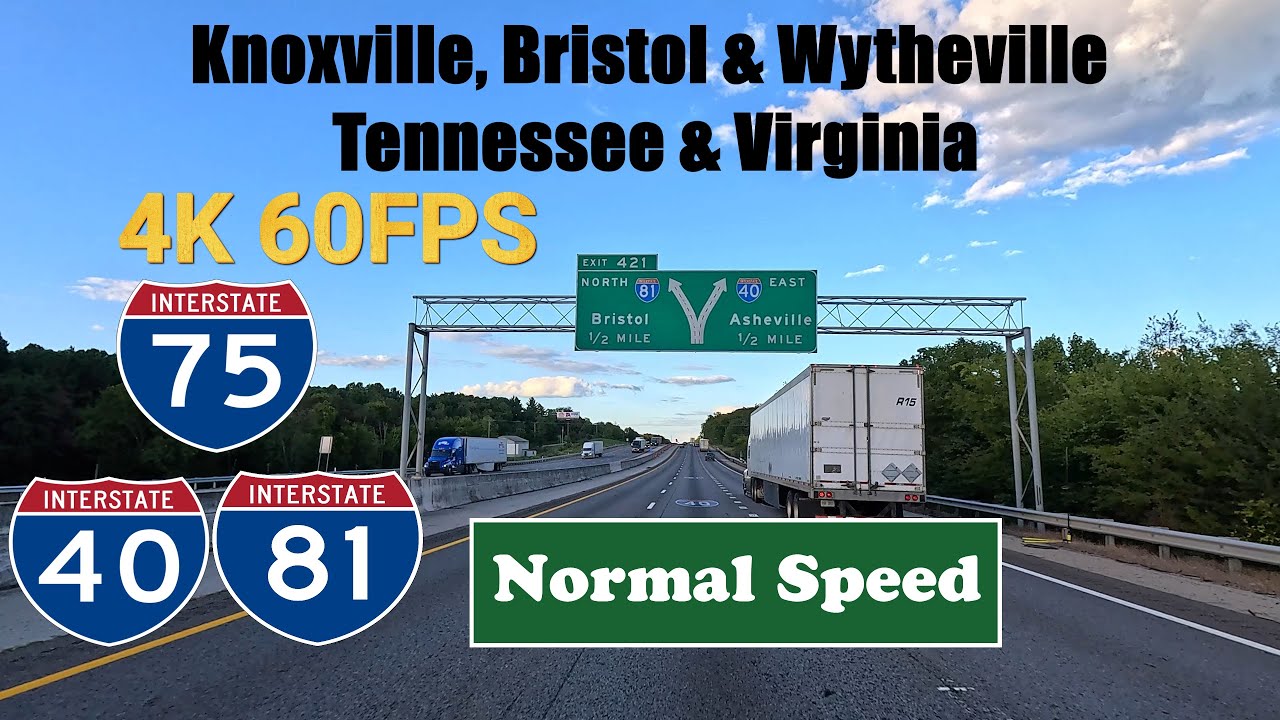4K Knoxville, Bristol & Wytheville. Tennessee & Virginia. I 81. Interstate 81