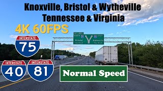 4K Knoxville, Bristol & Wytheville. Tennessee & Virginia. I 81. Interstate 81