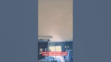 Ready to skim coat popcorn ceilings with mesh tape applied. #drywall #construction #diy