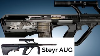 3D Animation: How a Steyr AUG Bullpup Rifle works