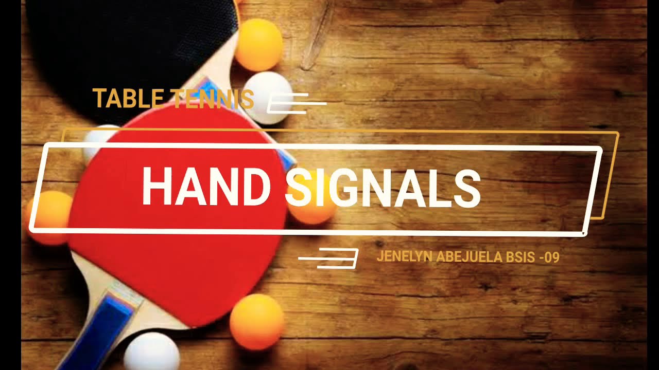 Table Tennis (Hand Signals) YouTube