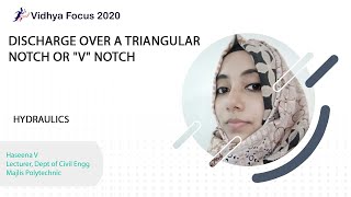 DISCHARGE OVER A TRIANGULAR NOTCH OR V NOTCH, PART 65, HYDRAULICS