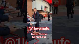 Darren Fletcher interact with fans at Old Trafford - Man United U18 v Crystal Palace 17apr2026