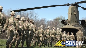 After Chinook ride, Clarkson University ROTC cadets train at Fort Drum