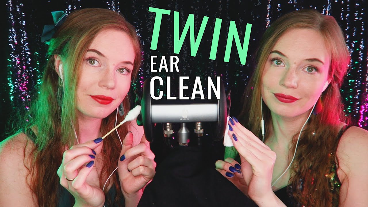 TWO dozes of tingles, please 💚💗 ASMR Twin Ear Cleaning YouTube