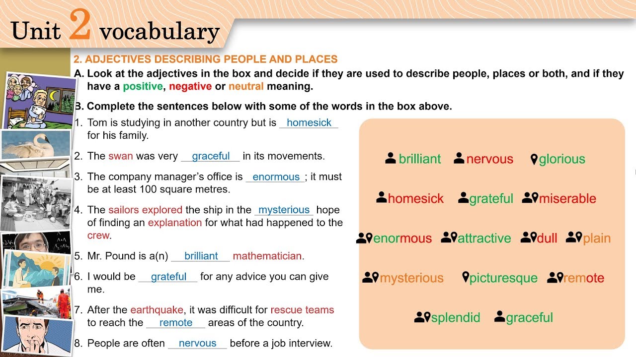 Vocabulary 2 adjectives. Adjectives describing places. Adjectives describing places and people. Adjectives for describing places. Adjectives describing jobs.