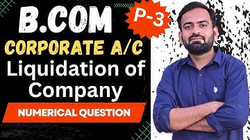 Liquidation of Company | Numerical Question | Statement of affairs | corporate accounting