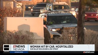 Woman hospitalized after being hit by car in Sun Valley