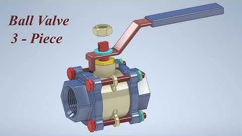 Mechanism of Ball Valve 3 Piece - Ball Valve Design - Industrial - Ball Valve Autodesk Inventor 2020