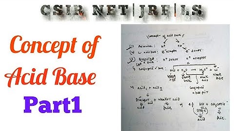 Concept of acid base chemistry||Part1||CSIR NET JRF LS