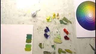 Oil Painting  Mixing Greens