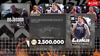 *LIVE* INSANE 2.5 MILLION VORTEX PACK OPENING! 100 OVERALL LUKA DONCIC!NBA 2K24 LIVE!