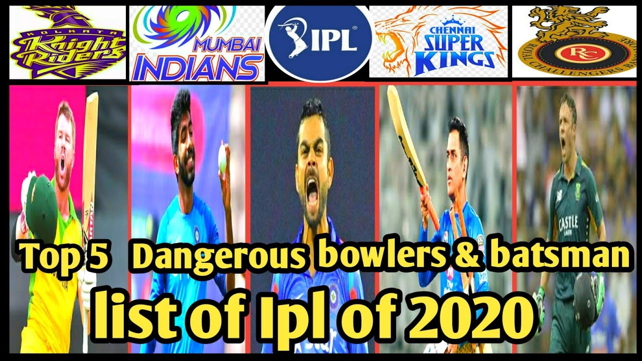 Top 5 dangerous bowlers and batsman list of Ipl 2020