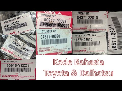 Cara Membaca Kode Part Number Toyota Genuine Part dan Daihatsu Genuine ...