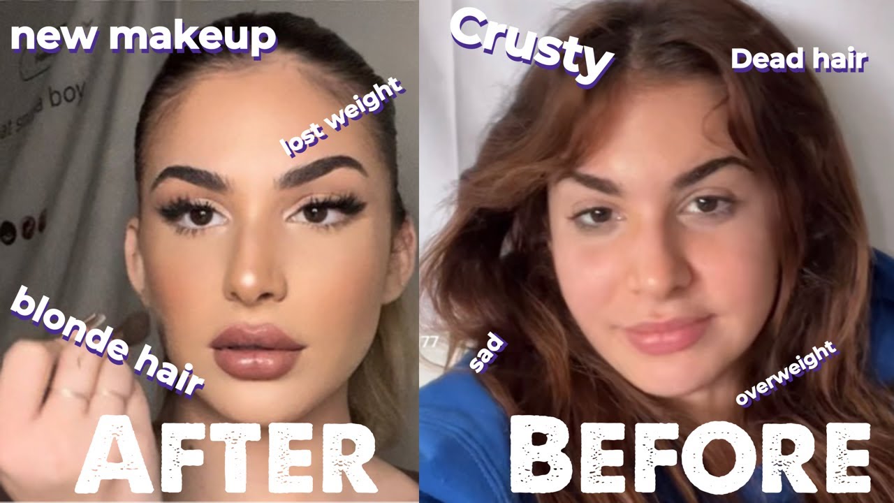 The ULTIMATE Glow Up for 2022! (new makeup routine, weight loss and dyeing my hair blonde)