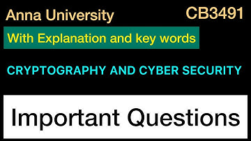 Cryptography And Cyber Security | Important Questions | Anna University | Tamil