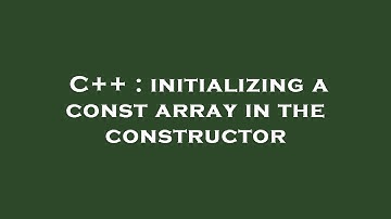 C++ : initializing a const array in the constructor