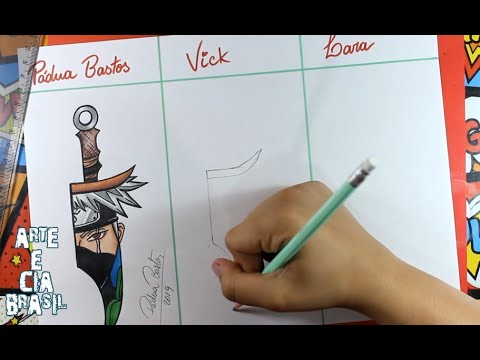 Naruto KUNAI Passo a passo do desenho - Arte e Cia Brasil