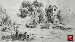 pencil landscape drawings draw easy simple drawing sketch beginners landscapes sketches scenery shade drawingartpedia shading painting fantasy dra