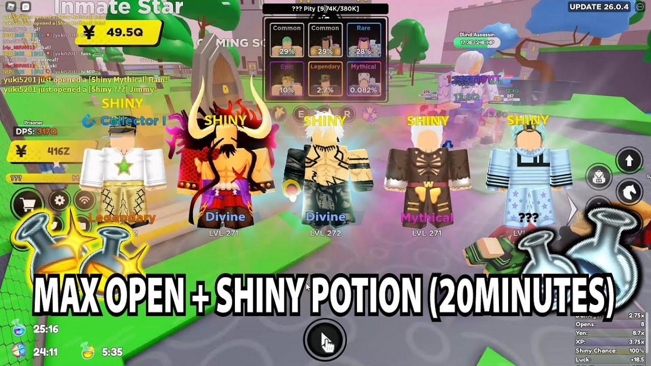 Max Open NINJA CITY New Map +20 LUCK & SHINY POTION And I Got This