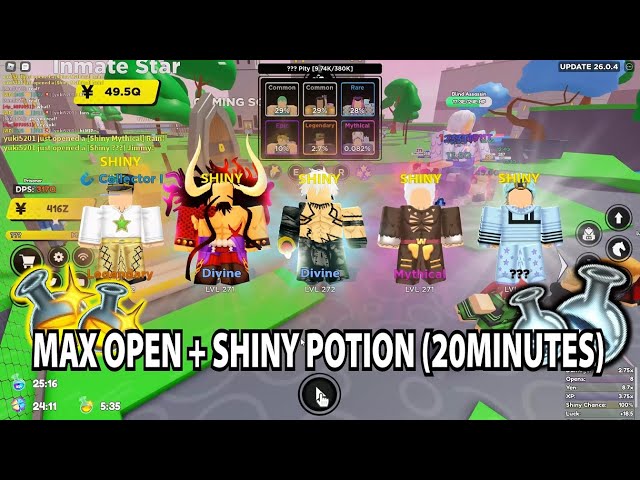 60Q Multi-Token Max Open New Map + Max Luck + Shiny Potion And I