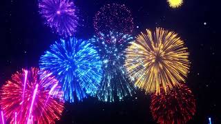 : Motion Graphics Animated Fireworks Background With Sound Effect