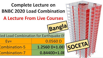 CETA Live Class Video- Complete Load combination for structural design as per BNBC 2020 in Etabs