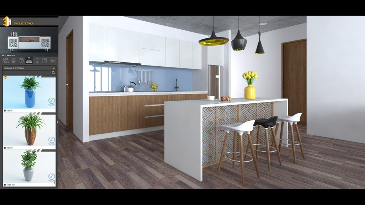 Sketchup Kitchen Build Vray 3 4 Render