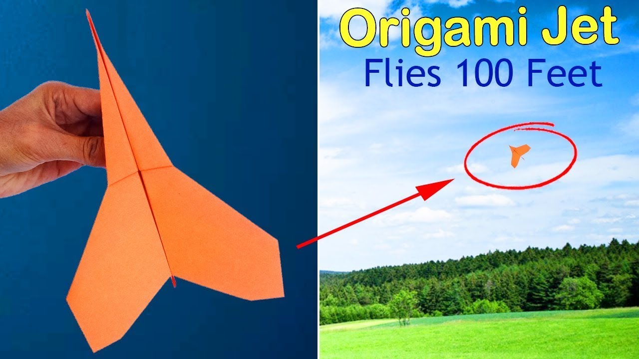 How to Make a Paper Airplane Jet that Flies 100 Feet - Origami Paper ...