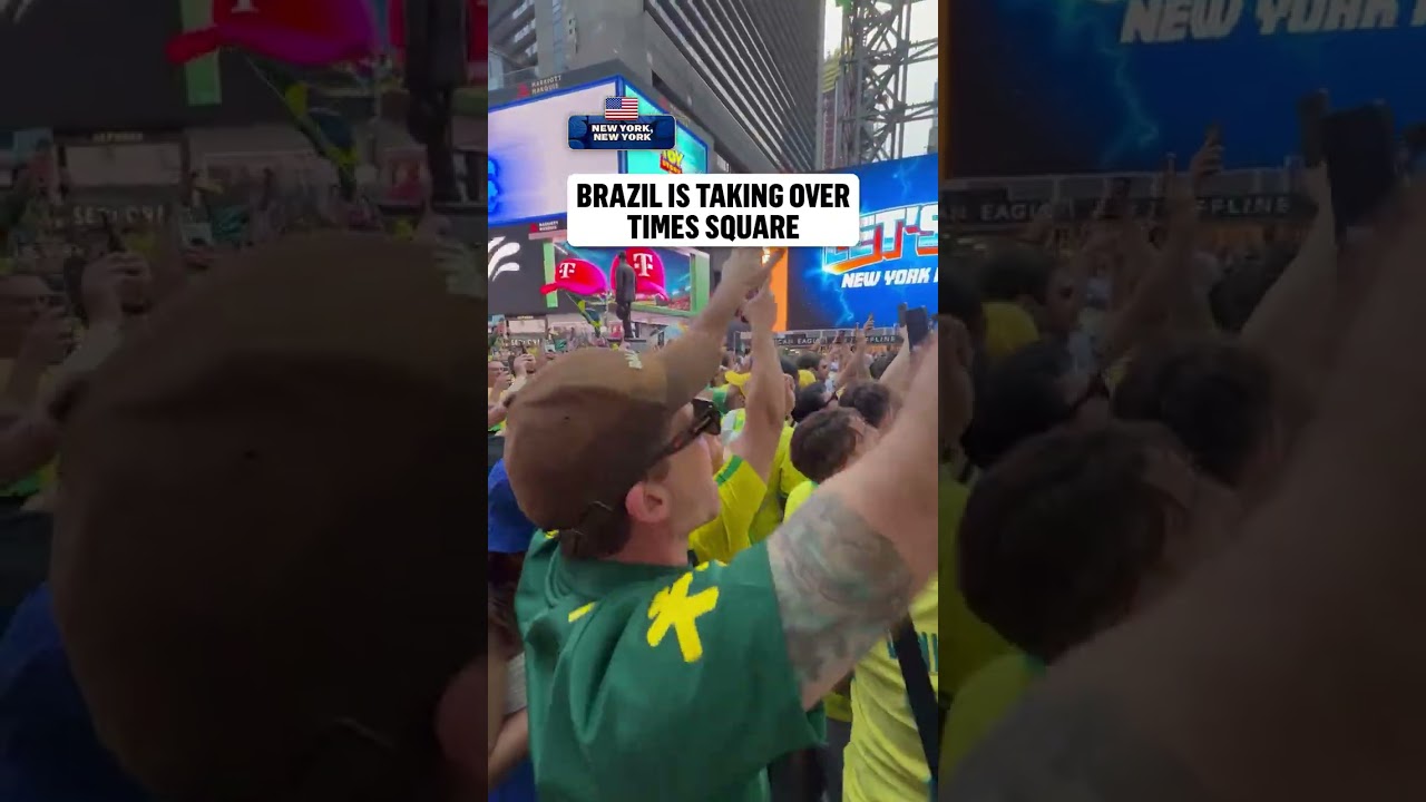 #brazil fans have shut down Times Square 🇧🇷