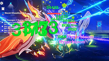 C0 Alhaitham hyperbloom easy 2 full rotation vs 12-2-1 (40s clear) - Xingqiu Dendro MC Raiden Shogun