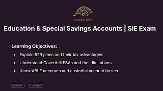 Education & Special Savings Accounts | SIE Exam Guía